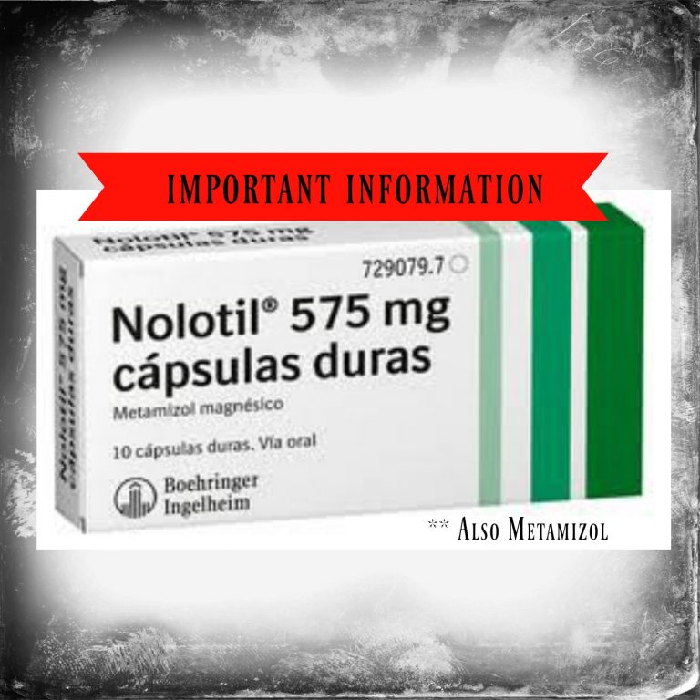 Nolotil…Have You Suffered Adverse Effects From This Drug?