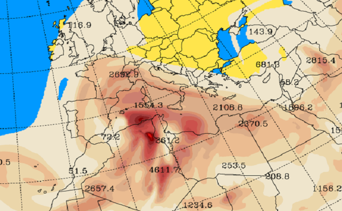 Huge Amounts of Sahara Dust Dropping in Europe