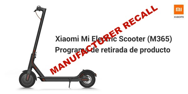 Xiaomi Recall Faulty Scooters