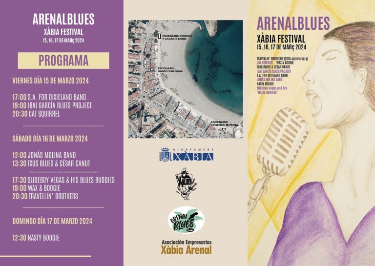 Arenal Blues, Javea: programme and the bands that will perform at this week’s festival.